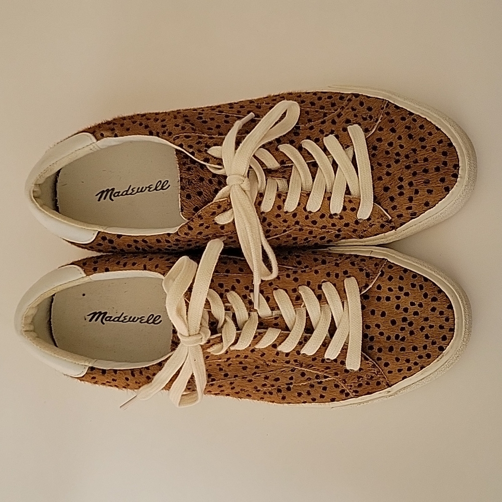 Madewell Womens Sidewalk calfhair low top lace up sneakers sz 8